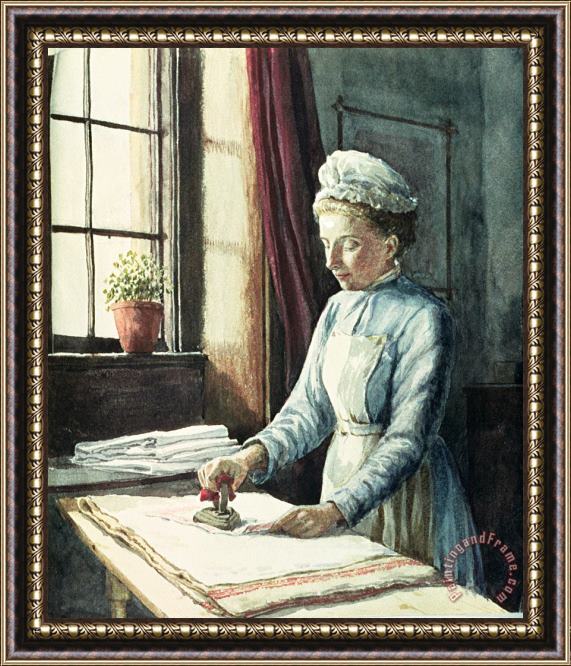 English School Laundry Maid Framed Painting