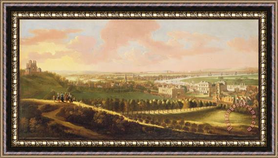  English School London from Greenwich Hill Framed Painting