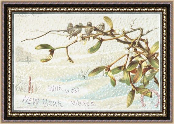 English School Mistletoe In The Snow Framed Print