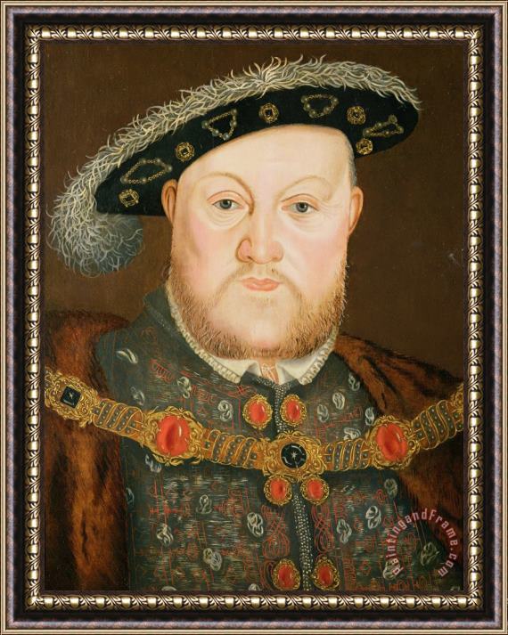 English School Portrait of Henry VIII Framed Painting