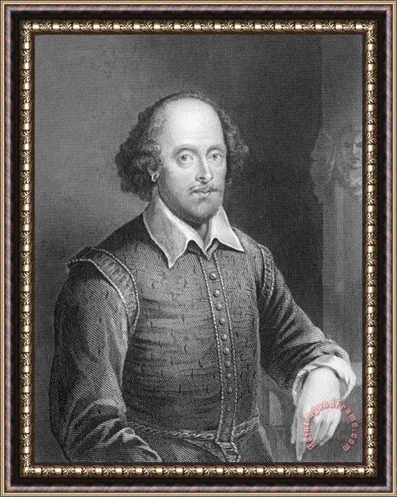 English School Portrait Of William Shakespeare Framed Painting