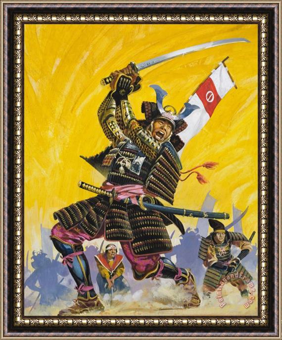 English School Samurai Warriors Framed Painting