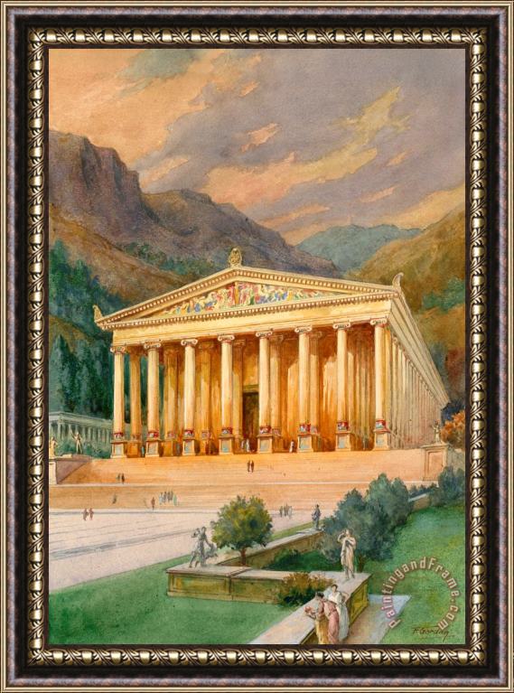 English School Temple of Diana Framed Painting