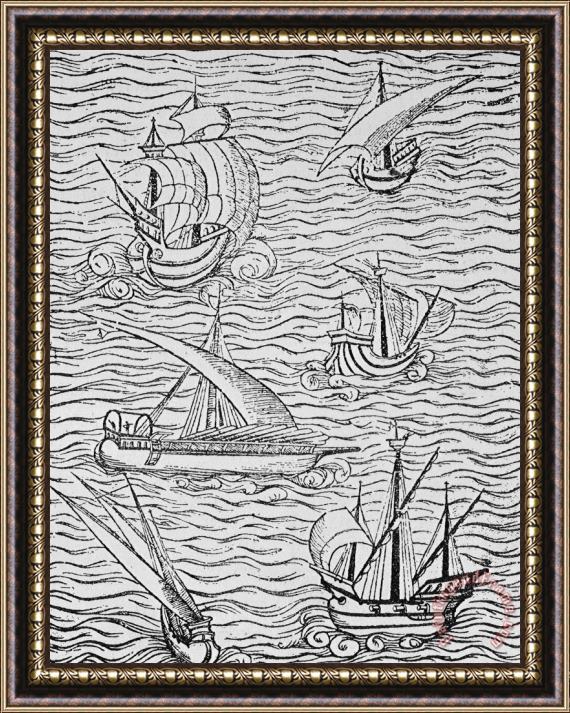 English School Vessels Of Early Spanish Navigators From The Narrative And Critical History Of American Framed Print