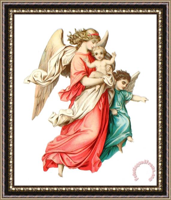 English School Victorian Scrap Relief Of The Christ Child Framed Print
