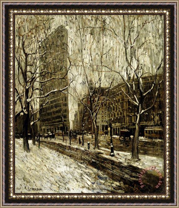 Ernest Lawson The Flatiron Building, New York Framed Print
