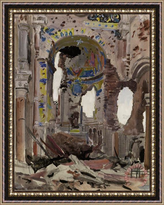 Ernest Proctor Bombed Out Interior Of Albert Church Framed Print