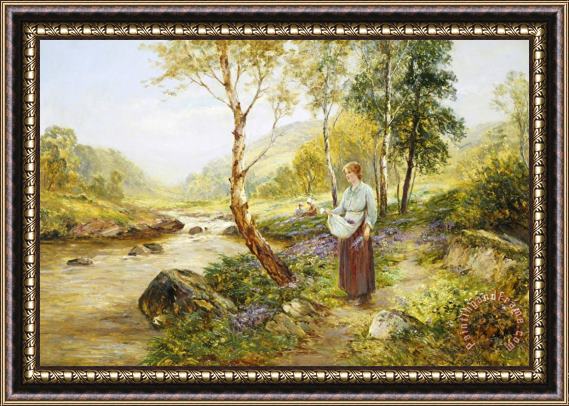 Ernest Walbourn Gathering Wild Flowers Framed Painting