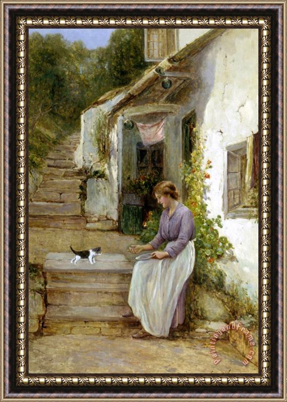 Ernest Walbourn Playing with The Kitten Framed Print