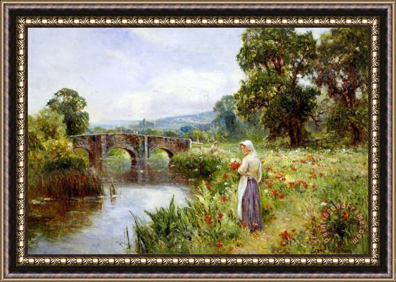 Ernest Walbourn Poppies on The Riverbank Framed Print