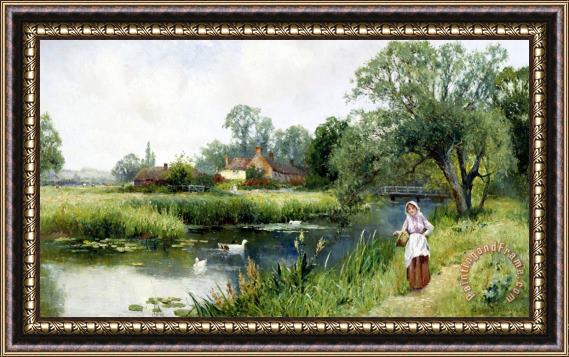 Ernest Walbourn Walk by The River Framed Painting