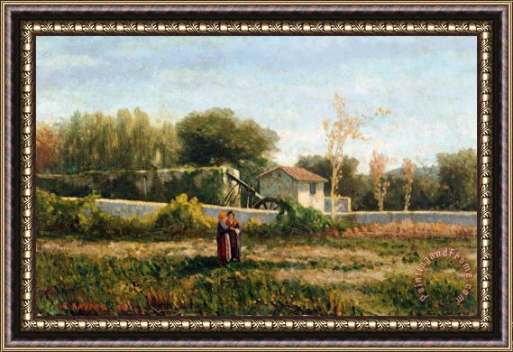 Ernesto Rayper Rural Landscape Framed Painting