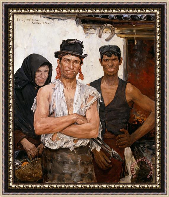 Ernst Josephson Spanish Blacksmiths Framed Painting
