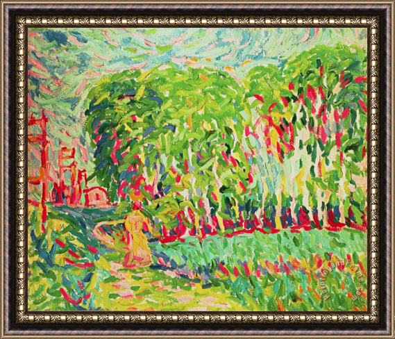 Ernst Ludwig Kirchner A Woman In A Birch Wood Framed Painting