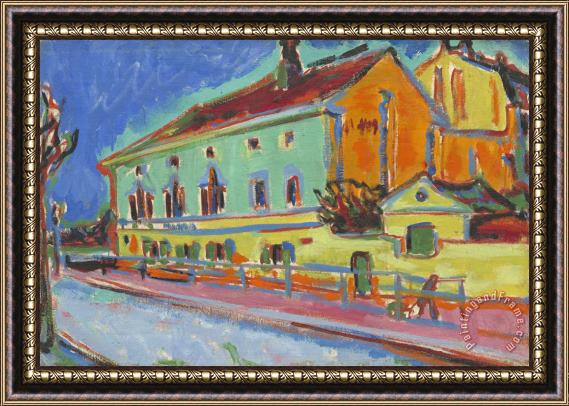Ernst Ludwig Kirchner Dance Hall Bellevue (previously Known As Houses in Dresden) Framed Print