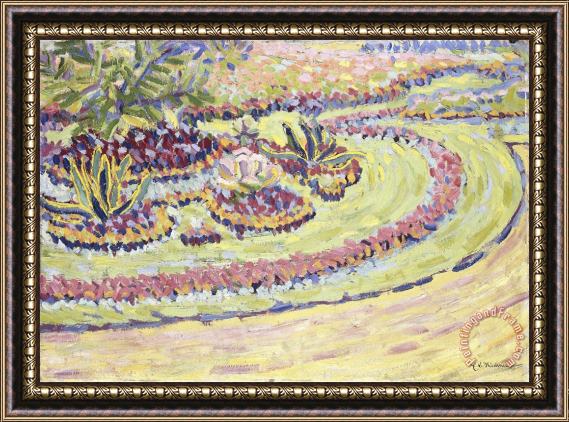 Ernst Ludwig Kirchner Flowerbed Framed Painting