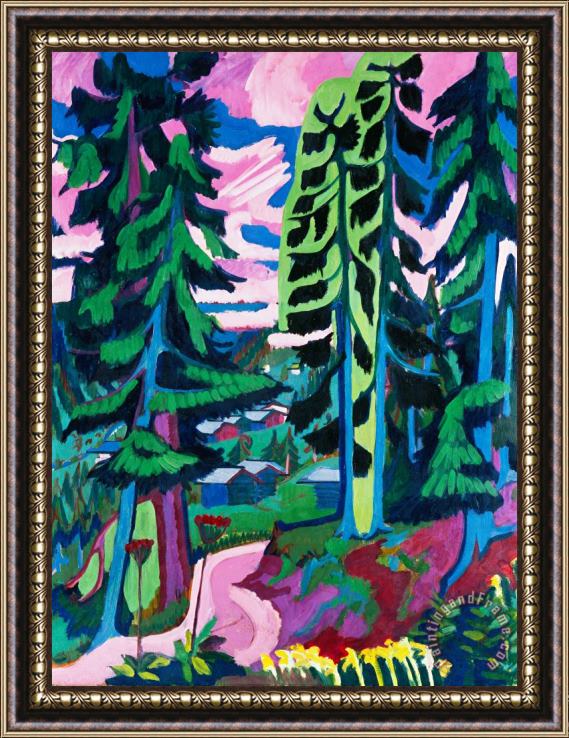 Ernst Ludwig Kirchner Forest Path In Summer Framed Painting