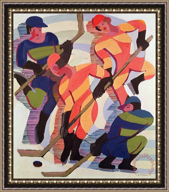 Ernst Ludwig Kirchner Hockey Players Framed Painting