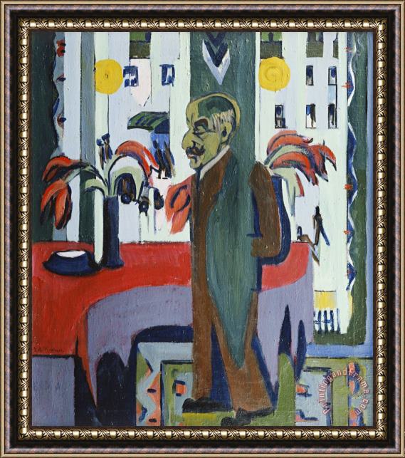 Ernst Ludwig Kirchner Max Liebermann in His Studio Framed Painting