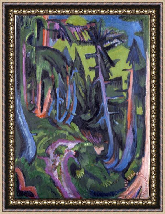 Ernst Ludwig Kirchner Mountain Forest Path Framed Painting