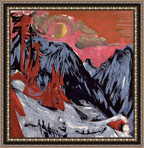 Ernst Ludwig Kirchner Mountains in Winter Framed Painting