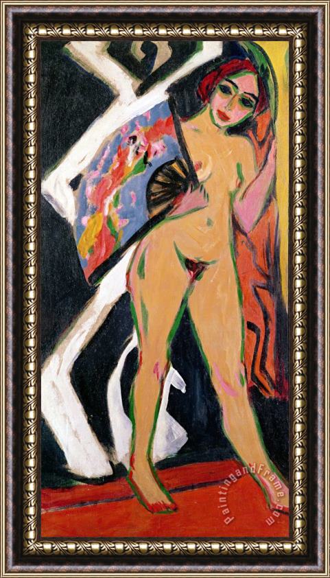 Ernst Ludwig Kirchner Portrait Of A Woman Framed Painting