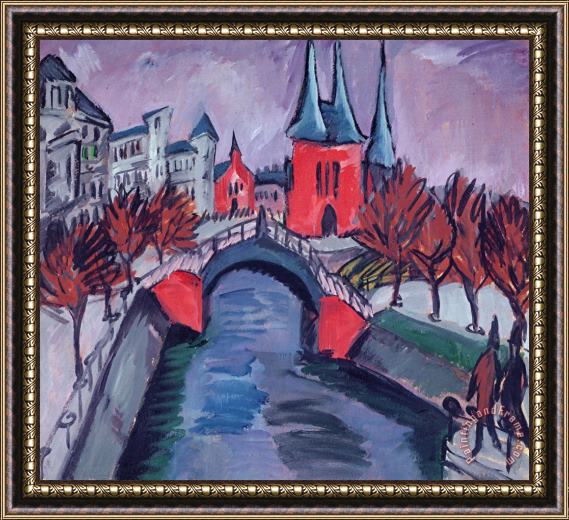 Ernst Ludwig Kirchner Red Elisabeth Riverbank Berlin Framed Print