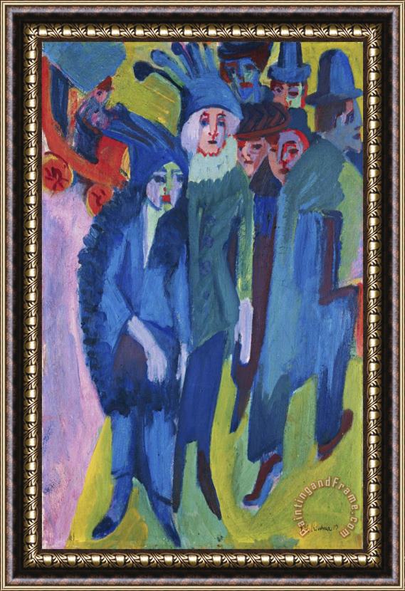Ernst Ludwig Kirchner Road Scene Framed Painting