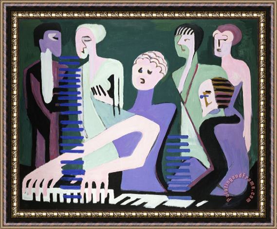 Ernst Ludwig Kirchner Singer on Piano (pianist) Framed Painting
