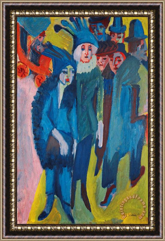 Ernst Ludwig Kirchner Street Scene Framed Painting