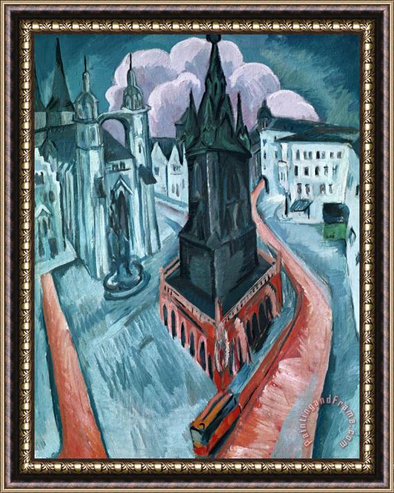 Ernst Ludwig Kirchner The Red Tower In Halle Framed Painting