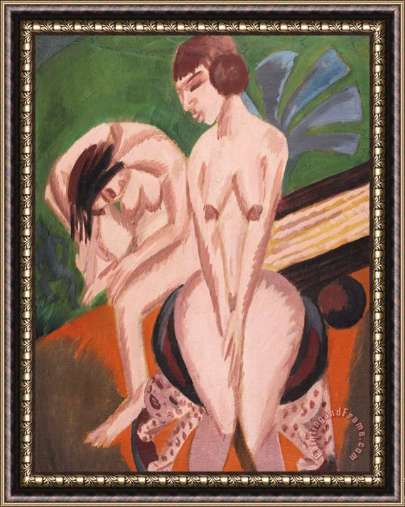 Ernst Ludwig Kirchner Two Nudes In The Room Framed Print