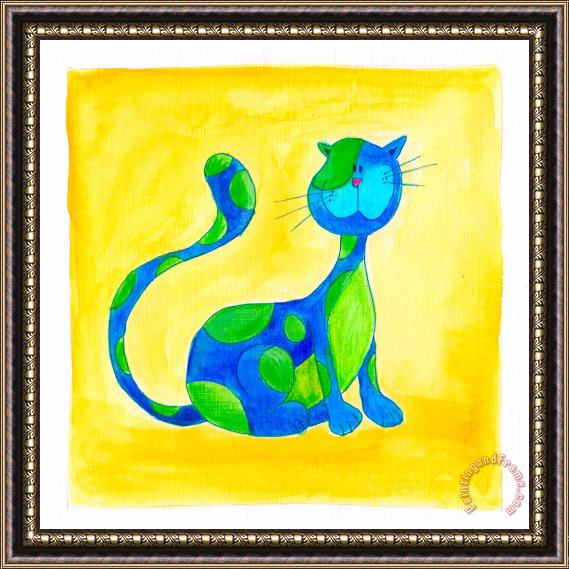 Esteban Studio Cat 3 Framed Painting