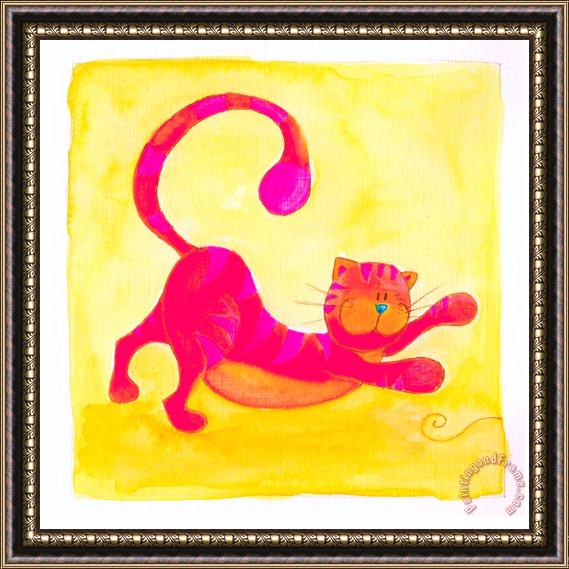 Esteban Studio Cat And Yarn Framed Painting