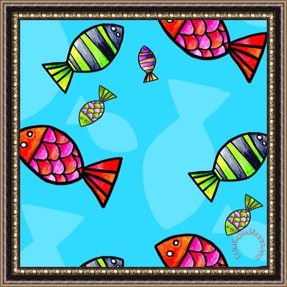 Esteban Studio Fish Framed Painting