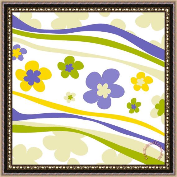Esteban Studio Flower Pattern 3 Framed Painting