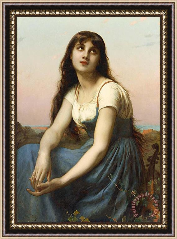Etienne Adolphe Piot A Young Beauty Framed Print
