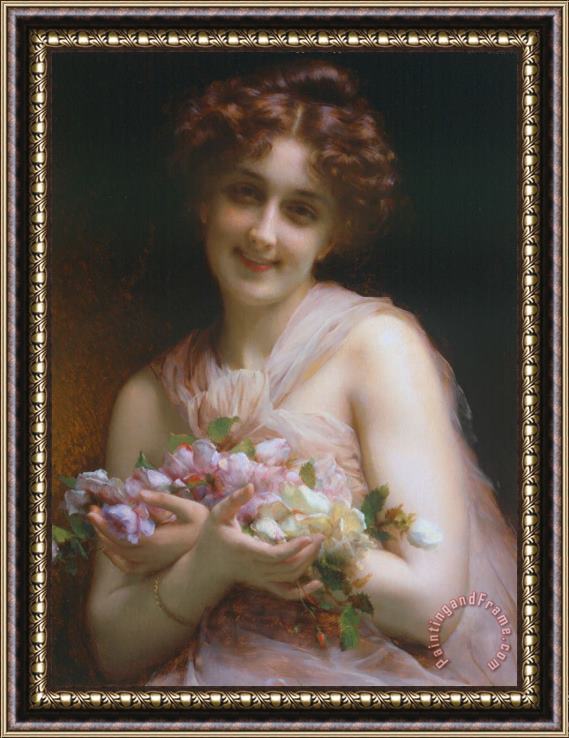 Etienne Adolphe Piot Flowers Framed Painting