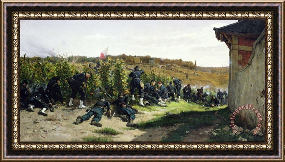 Etienne Prosper Berne-Bellecour The Tirailleurs de la Seine at the Battle of Rueil Malmaison Framed Print