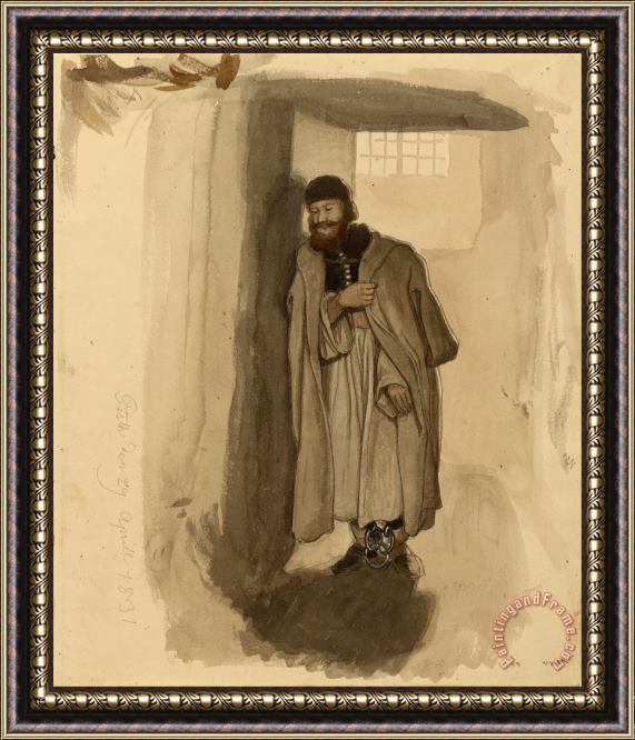 Eugen Napoleon Neureuther A Hungarian Prisoner Framed Painting
