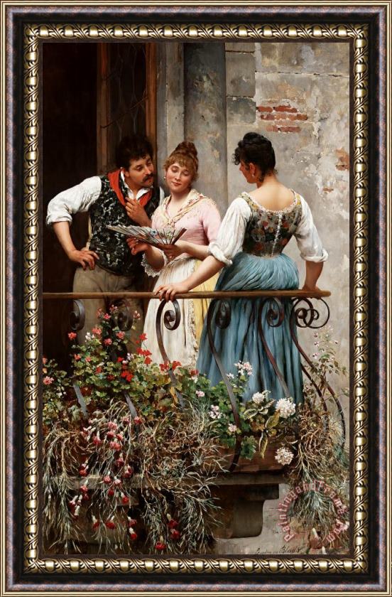 Eugen von Blaas A Favourite Fan, 1889 Framed Painting
