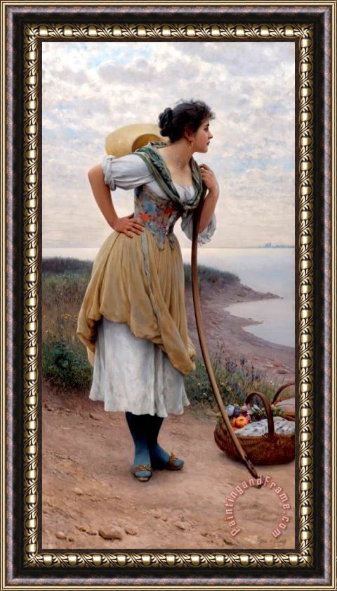Eugen von Blaas Awaiting The Return, 1895 Framed Painting