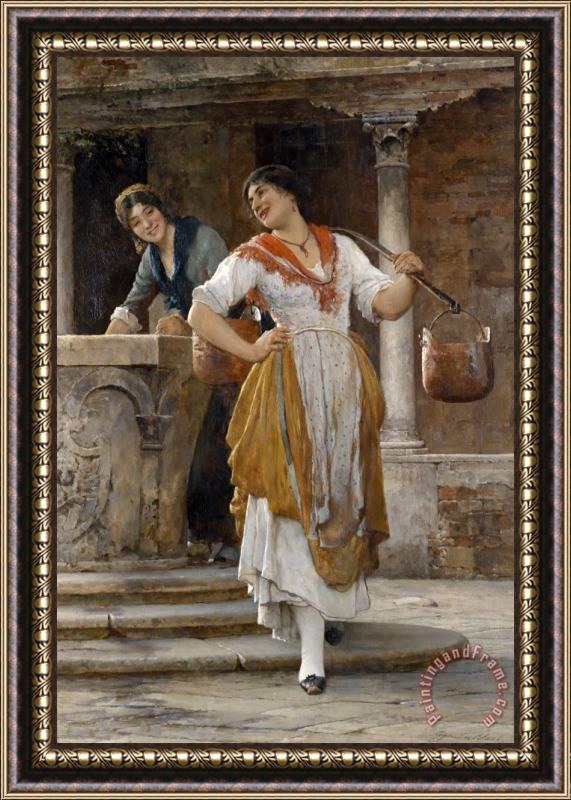 Eugen von Blaas Die Wassertragerin, 1887 Framed Painting