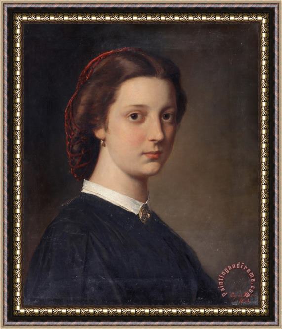Eugen von Blaas Female Portrait, 1863 Framed Painting