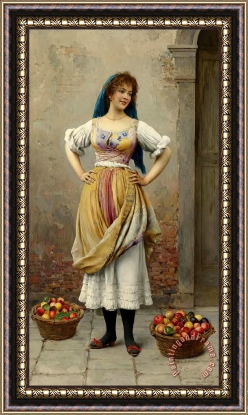 Eugen von Blaas The Market Girl Framed Painting
