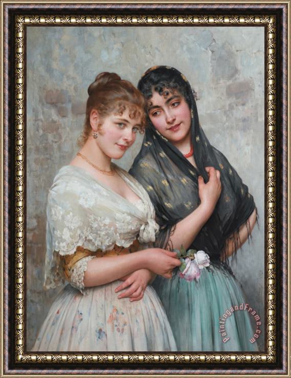 Eugen von Blaas Two Venetian Women, 1898 Framed Print