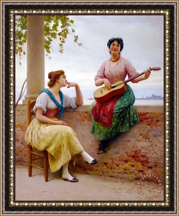 Eugen von Blaas Venetian Melody, 1910 Framed Painting
