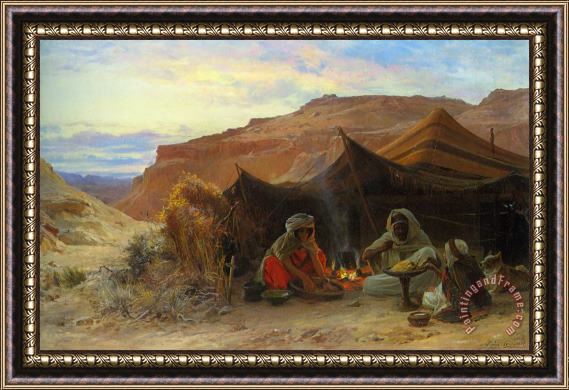 Eugene Alexis Girardet Bedouins in The Desert Framed Painting