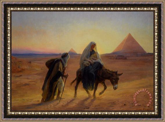 Eugene Alexis Girardet Flight Into Egypt Framed Print