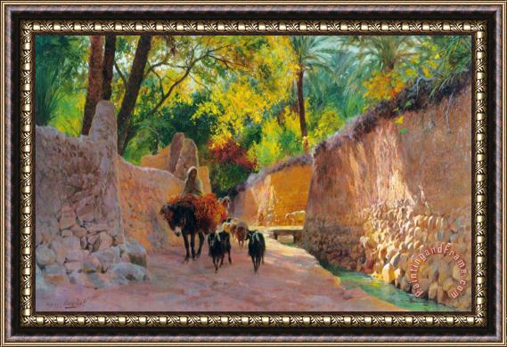 Eugene Alexis Girardet On The Way to Market Framed Painting